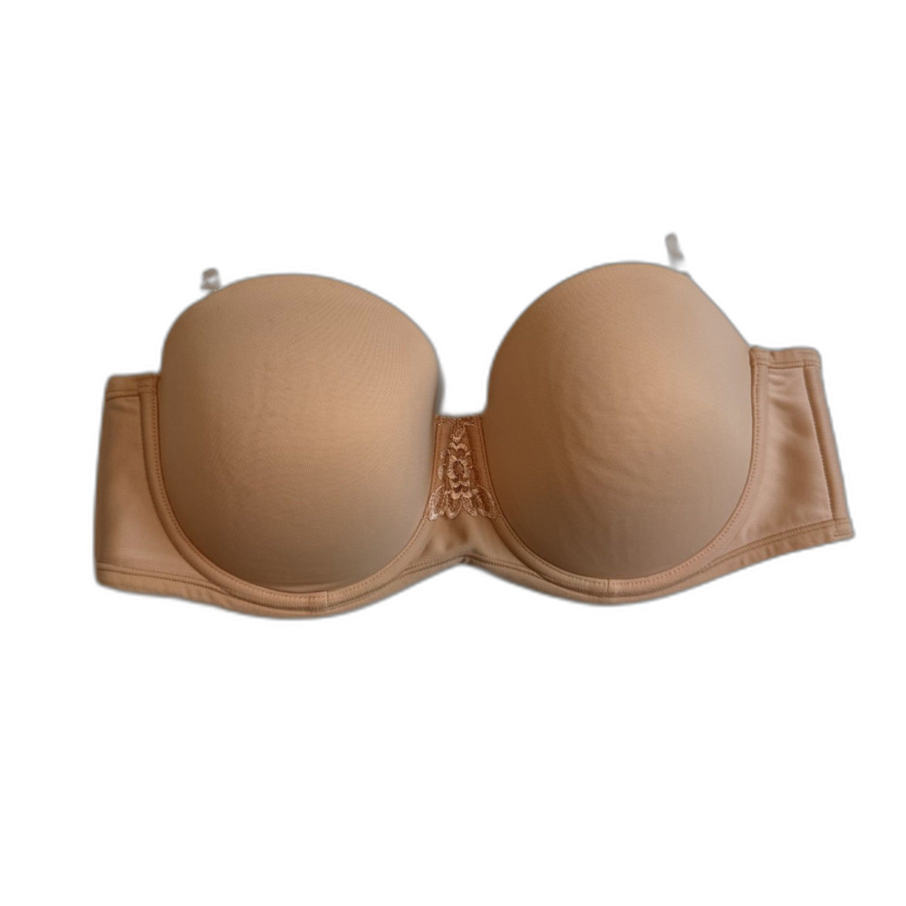 Vanity Fair Strapless Underwire Bra 38C Nude Smooth Cups Convertible Support